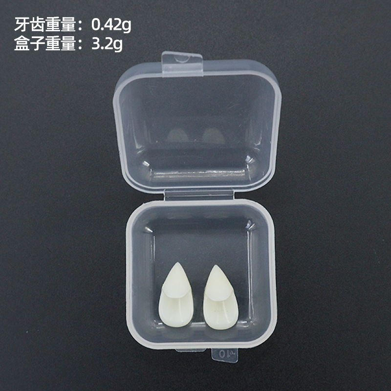 Amazon venta caliente dientes falsos cos props dientes de vampiro simulación maquillaje fantasma jugando lefe dientes de tigre