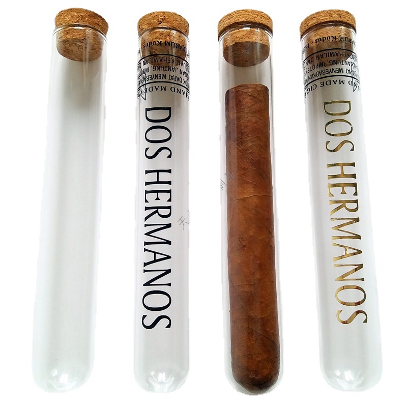 雪茄玻璃管 软木塞密封玻璃试管 透明实验室或烟草试管印字制定