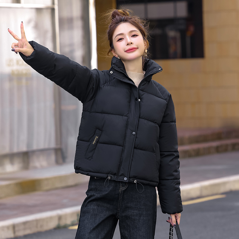 여성 겨울 솜패딩 숏자켓 와이드 칼라 보온 지퍼 외투
