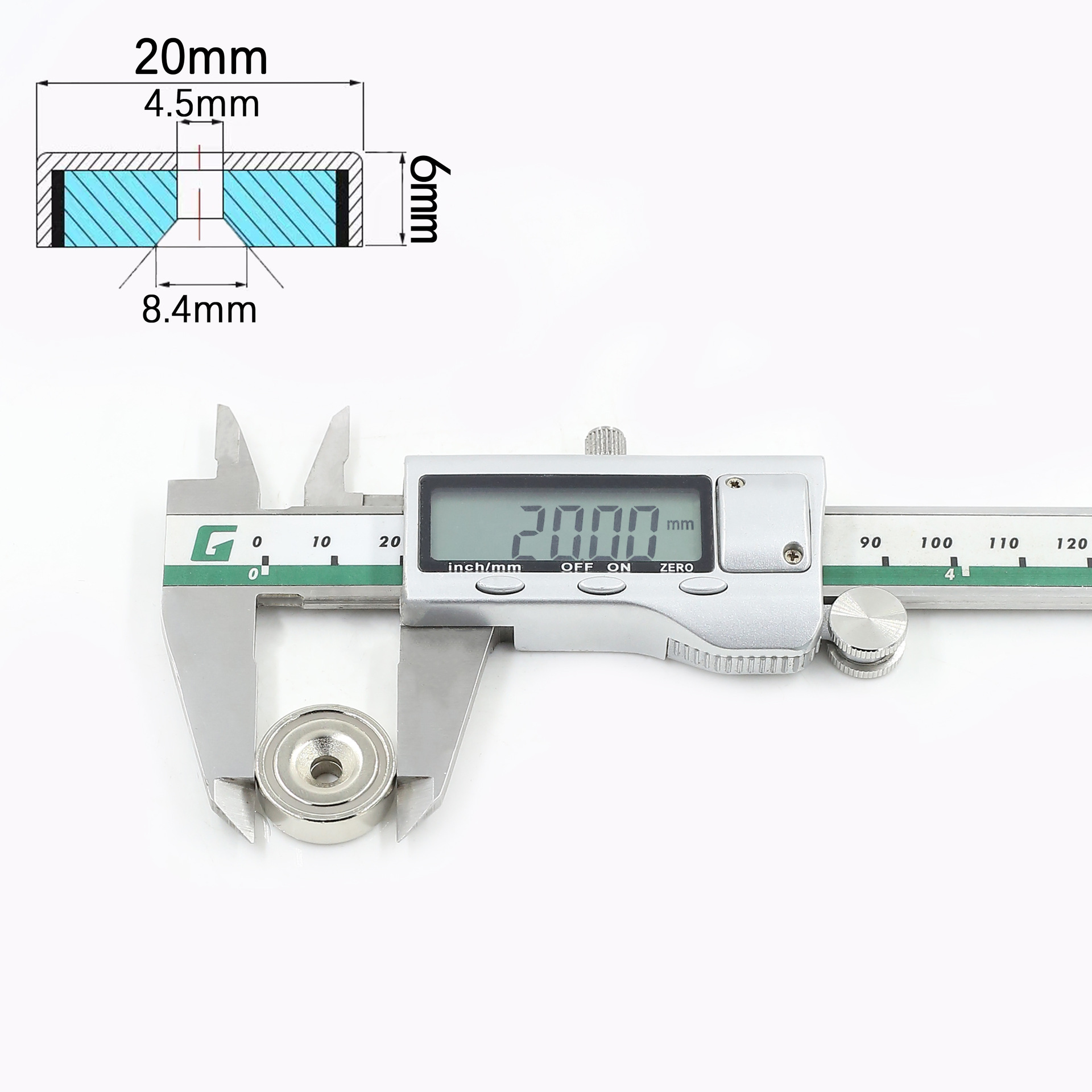 Imán de salvamento fuerte de anillo redondo, fijo en aguas profundas, para artefactos magnéticos o pesca