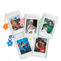 Применимо к Polaroid 3-дюймовая фотобумага ПВХ прозрачный цвет маленький цветок Цепочка из бусин брелок звезда маленький держатель для защиты карт