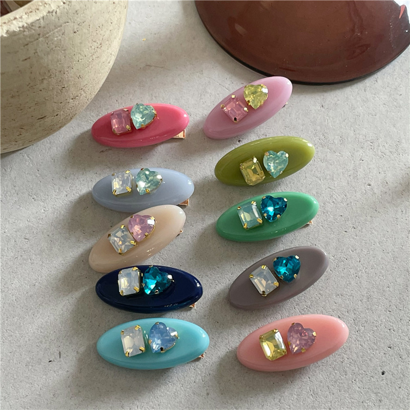 25g Weight Hair Clip Hair Accessories Type Simple Style Solid Color Rhinestone Hair Clip
