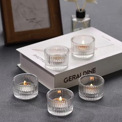 透明な細かいカップクロスボーダーホットセールキャンドルホルダーアマゾンホットスタイルガラスキャンドルアロマセラピーカップホームアクセサリー装飾品