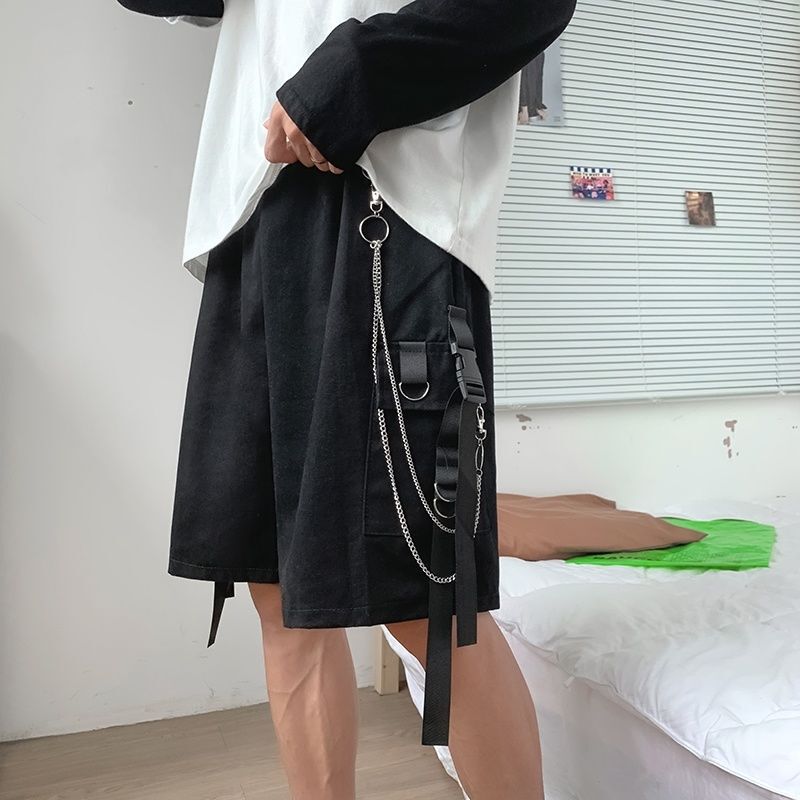 Summer Tooling Shorts Men's Teenager Ins Trendy Brand Hip-Hop European and American Street Loose Bf Straight Casual Pants