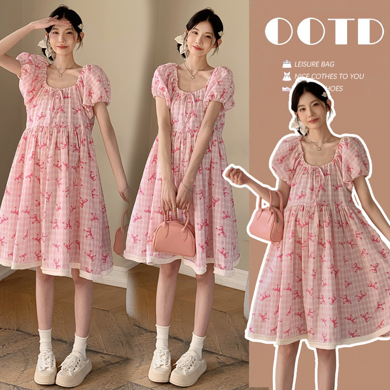 Real Shot in Stock ~ Petite Pregnant Women's Summer Dress, Sweet Age-Reducing Short-Sleeved Dress, Loose Baby Doll Dress, Maternity Dress Real Shot in Stock ~ Petite Pregnant Women's Summer Dress, Sweet Age-Reducing Short-Sleeved Dress, Loose Baby Doll Dress, Maternity Dress