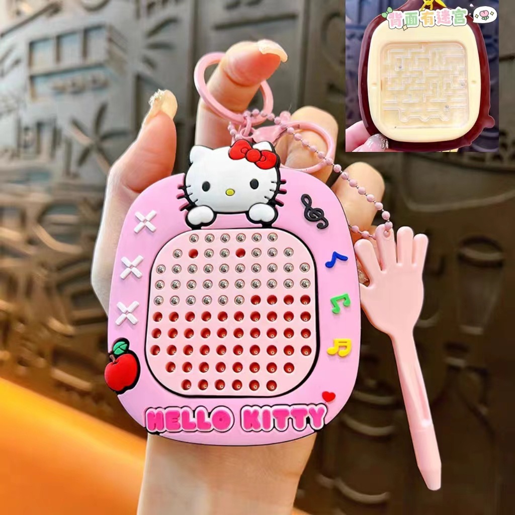 Dibujos animados creativos Sanrio magnético bola de acero tablero de dibujo mochila colgante descompresión tablero de dibujo magnético laberinto juguete al por mayor