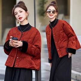 新中式风羽绒服女冬季新款拼接白鸭绒加厚短外套