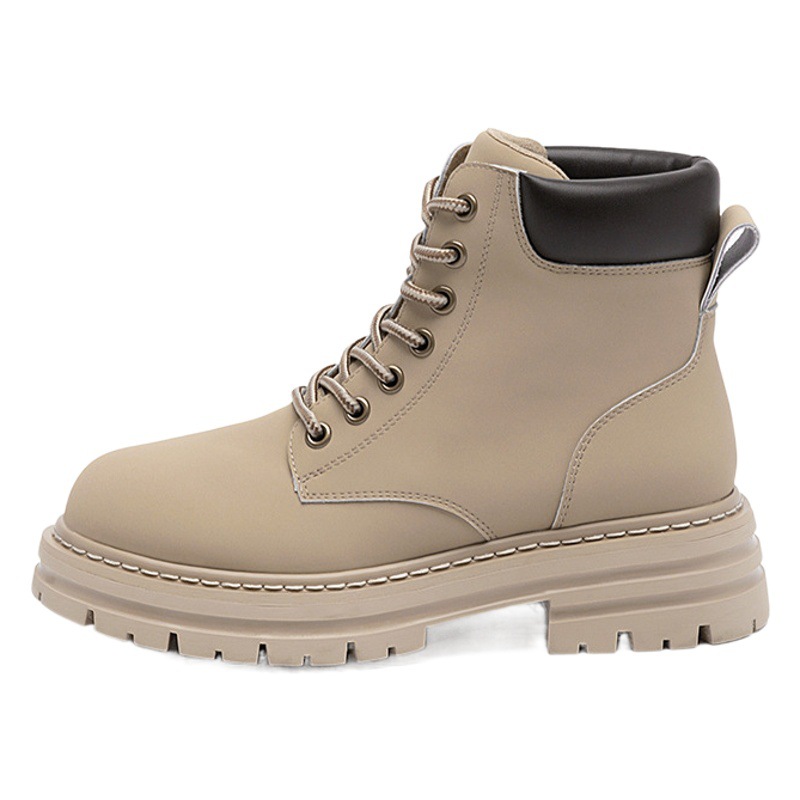 Botas Augusden Martin para mujer 2025, nuevas botas cortas de estilo británico retro con suela gruesa, estilo workwear, para primavera y otoño, color amarillo.