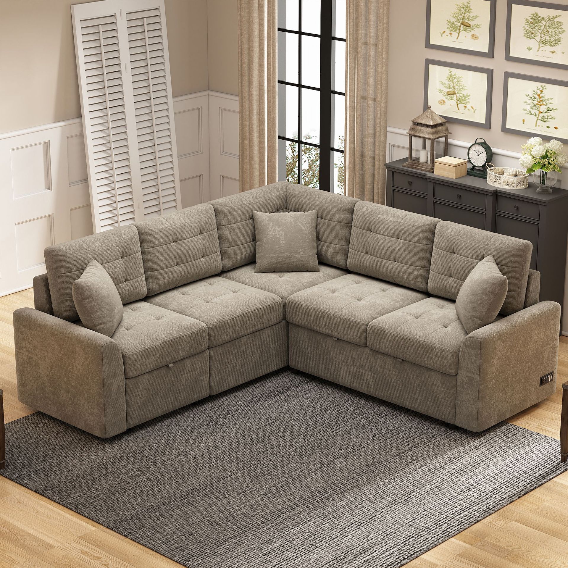 Sofá de tela de lujo ligero, muebles de sala de estar pequeños, sofá postmoderno