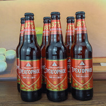 1875三山一只耳精酿3瓶+黑啤3瓶 450ml*6瓶 玻璃瓶俄罗斯进口啤酒