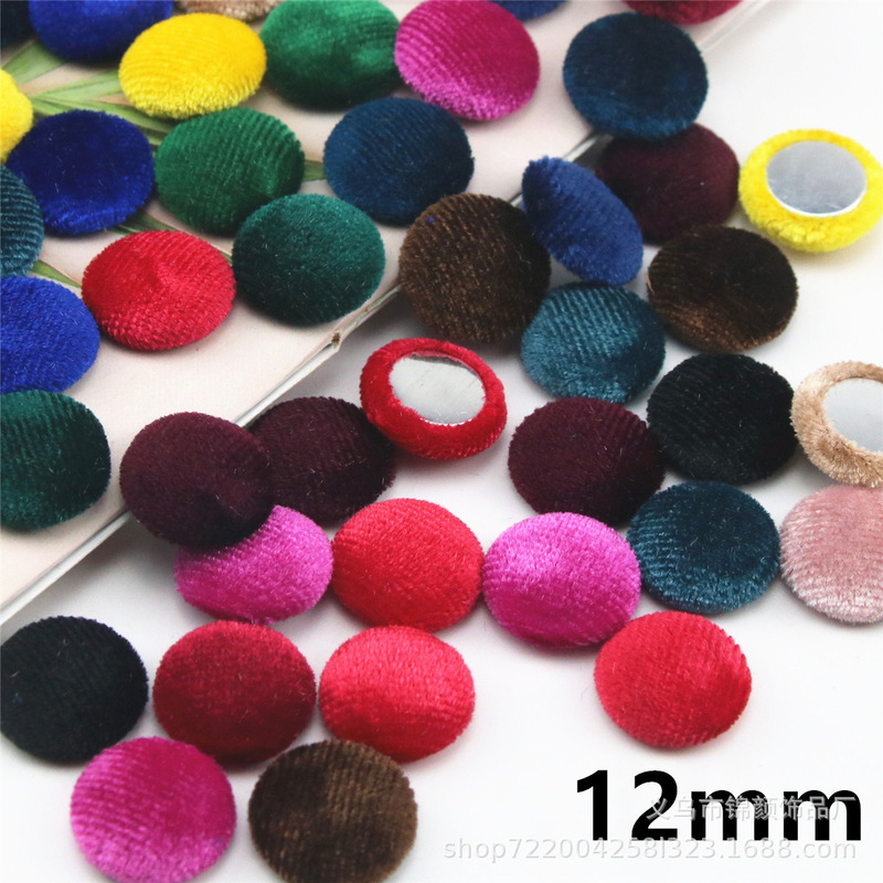 Multicolor Korean Velvet Round Fabric Buttons, Flat Buttons, Jewelry Accessories, Earrings, Hair Accessories, Decorative Accessories 12mm Multicolor Korean Velvet Round Fabric Buttons, Flat Buttons, Jewelry Accessories, Earrings, Hair Accessories, Decorative Accessories 12mm