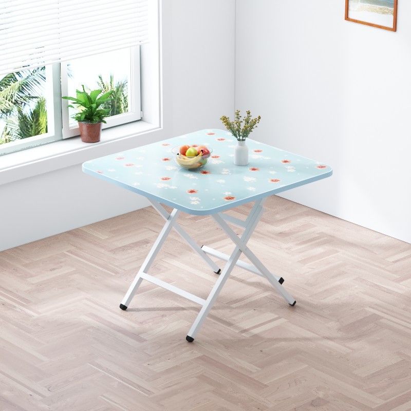 Mesa plegable, mesa de comedor casera, mesa de comedor portátil simple, mesa cuadrada de alquiler, mesa cuadrada simple de comedor