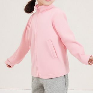 2025 Spring and Autumn Sweet and Fashionable Autumn Pink and Purple Polar Fleece Jacket for Girls (Girls Size 140-150)