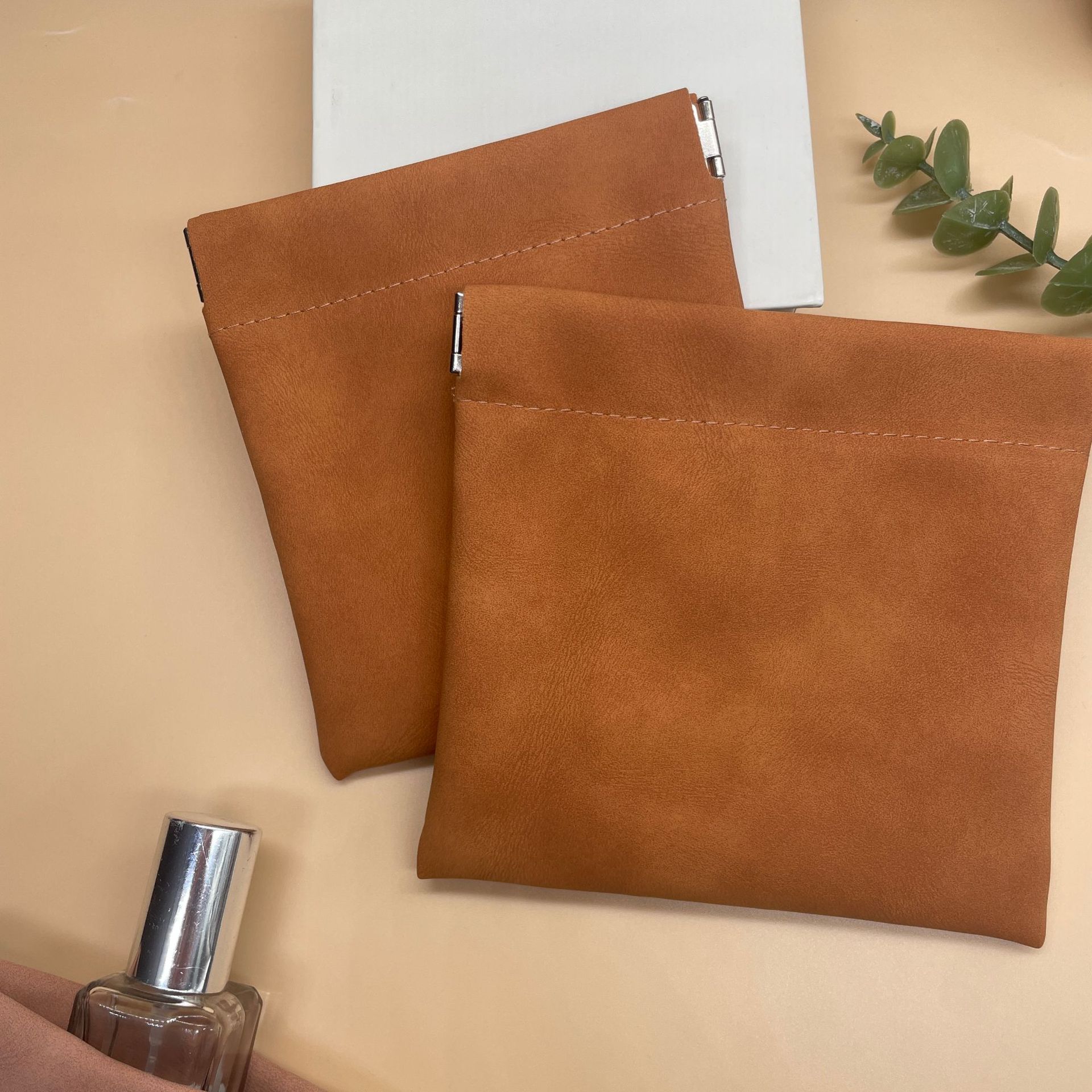 奢华皮革弹片袋便捷收纳耳机文玩珠宝首饰多色可DIY定制源头厂家