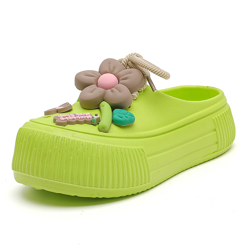 꽃슬리퍼-그린 [크로스보더백]