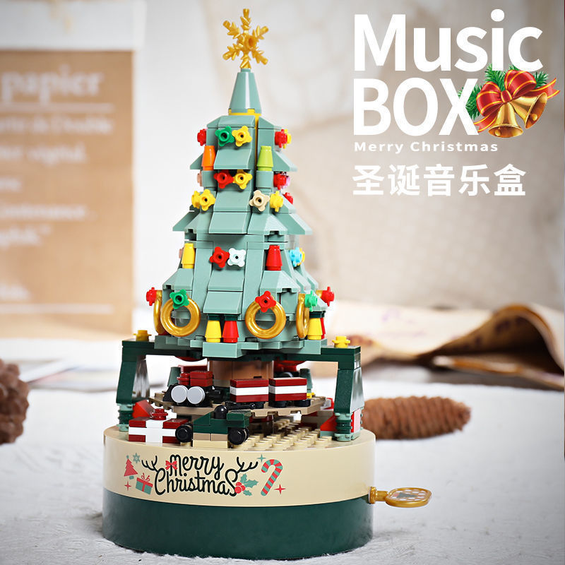 인기 크리스마스 트리 회전 오르골 + 조명