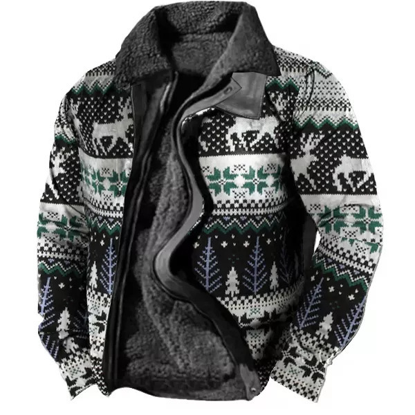 Cross-border en stock bolsillo de costura lateral engrosada casual cremallera suelta Lobo marrón Chaqueta de algodón de manga larga para hombres jóvenes