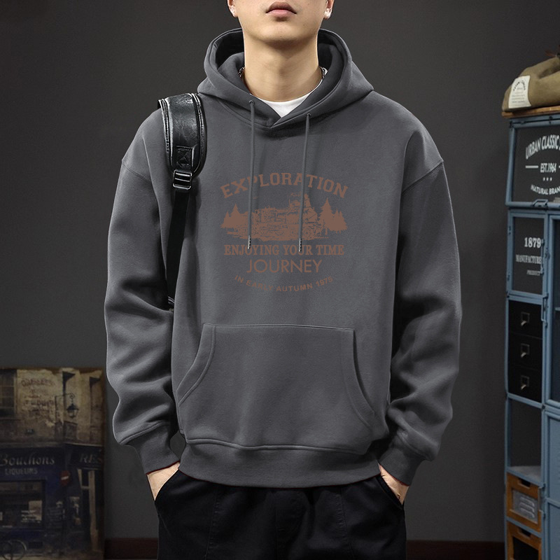 Suéter con capuz gris oscuro Regular - 2574