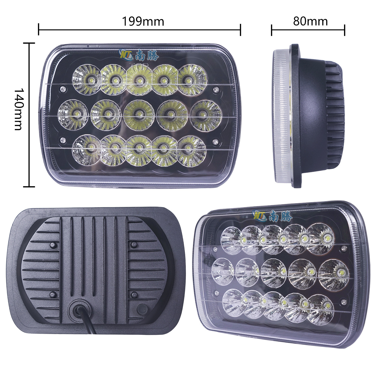 7 pulgadas LED 12V lámpara cuadrada super brillante conversión del foco de camión faro de camión SUV gran camión faro de automóvil