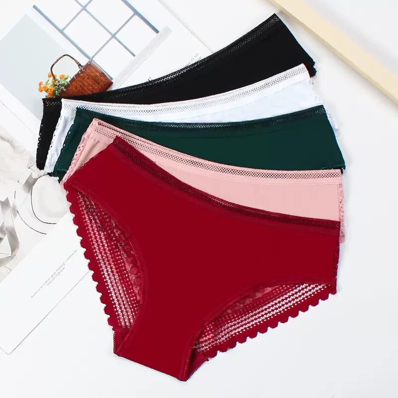 Cross-Border New Fashion French Lace Sexy Panties for Women, Vintage Satin Hollow Lace Solid Color Trim Triangle Briefs Cross-Border New Fashion French Lace Sexy Panties for Women, Vintage Satin Hollow Lace Solid Color Trim Triangle Briefs