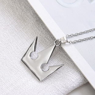 Kingdom Hearts Crown Necklace Letter Metal Pendant Cross Border New Game Surrounding