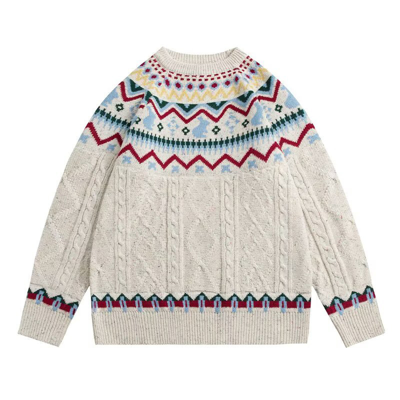 Explosiones transfronterizas de tamaño europeo de tamaño grande Fair Island Jacquard jersey suéter hombre Navidad sensación de fábrica de ropa exterior al por mayor