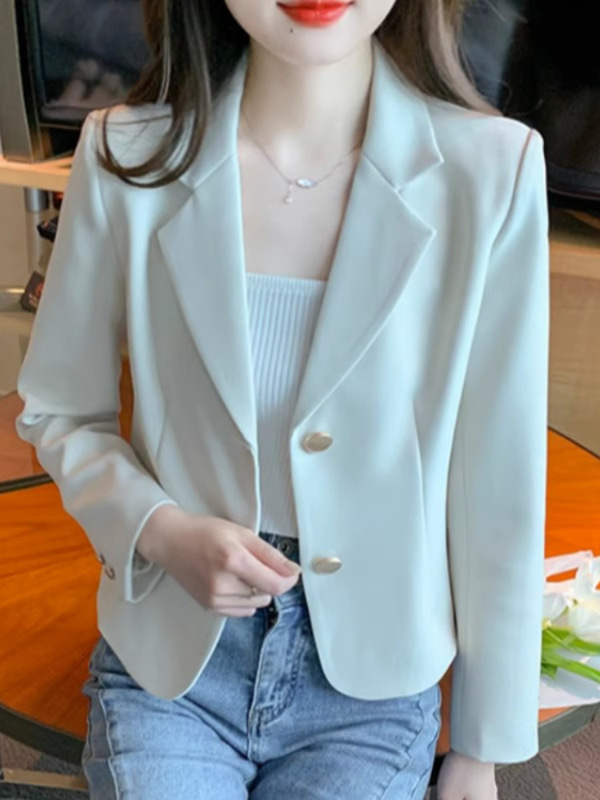 小个子短款休闲西装外套女秋季高级感法式气质显瘦长袖西服上衣|undefined
