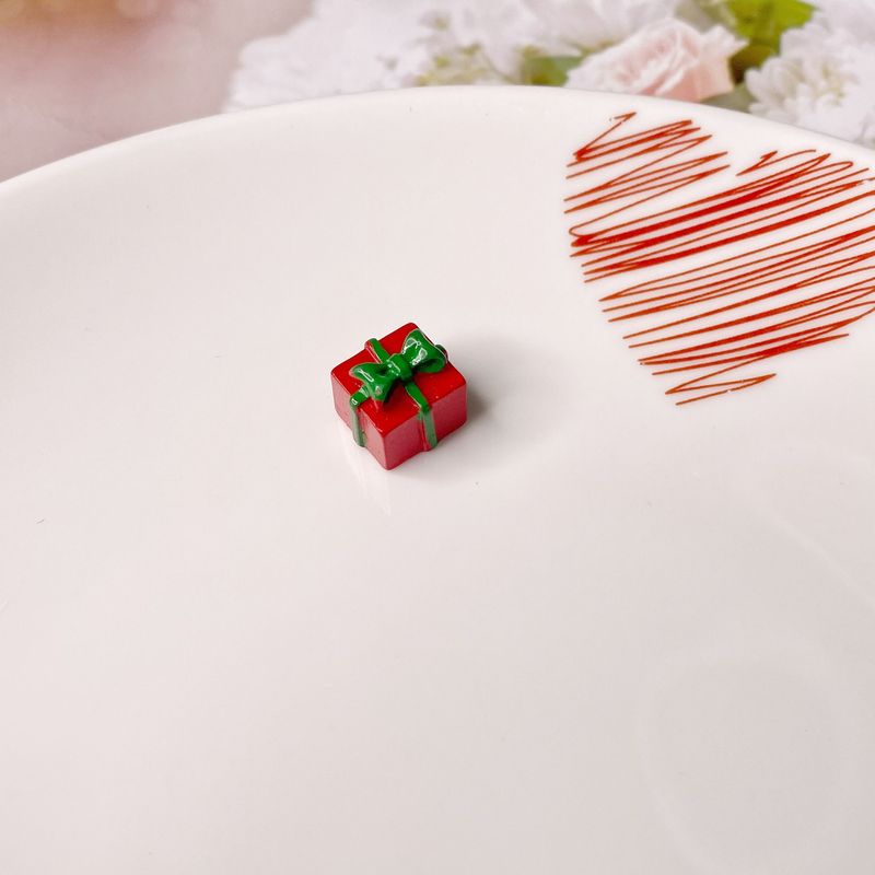 仿真彩色圣诞礼盒奶油胶diy文具盒材料发夹树脂配件手机壳装饰物|undefined