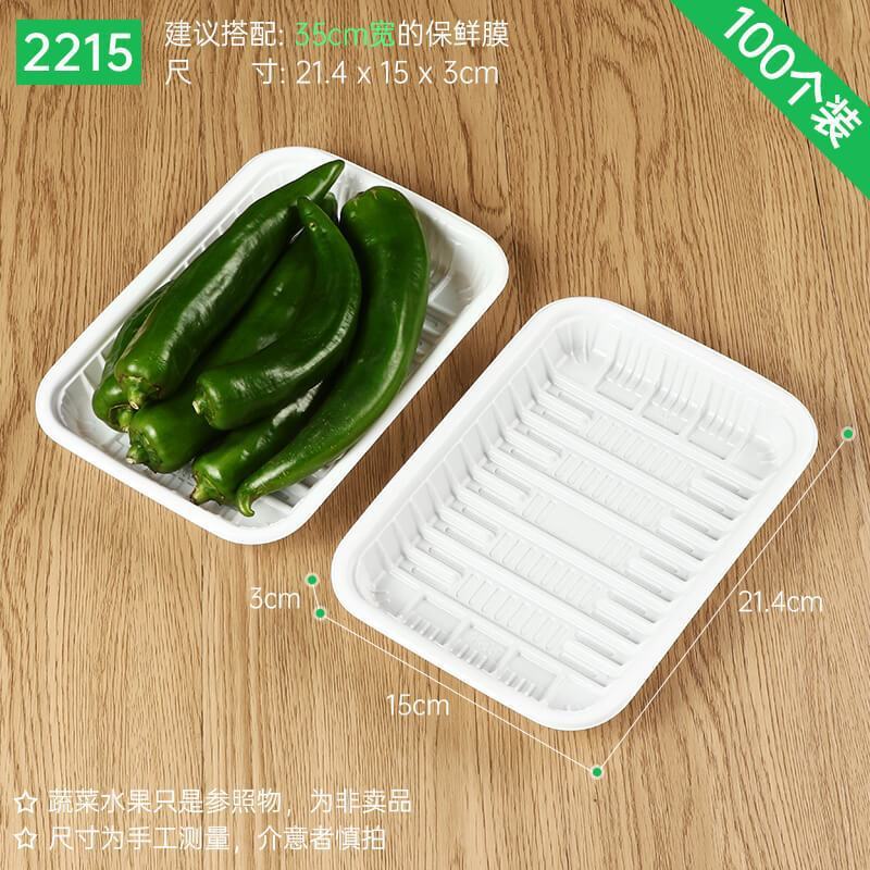 Plato desechable, caja de embalaje de verduras y frutas, bandeja fresca, caja de embalaje de alimentos para patos asados rectangulares, envío gratuito