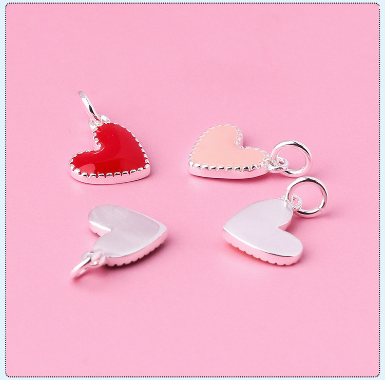Heart Shape Pattern All Seasons Season 1 Piece 7.5*8.5mm 925 Sterling Silver Heart Shape Pendant
