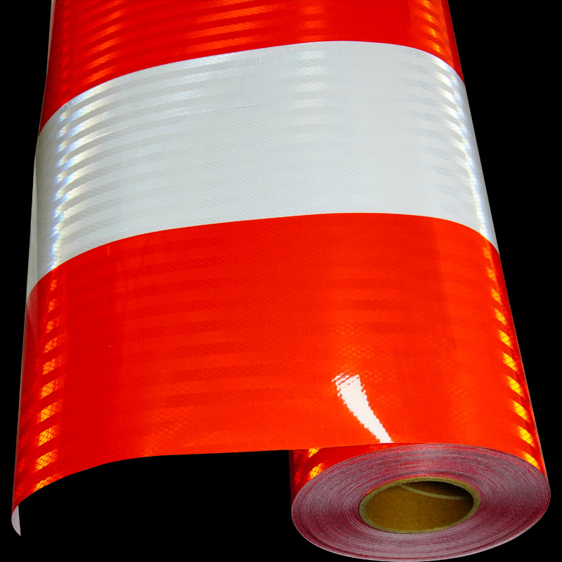 Película de advertencia reflectante bicolor Película de advertencia reflectante autoadhesiva RGP Paste de advertencia negro-amarillo recto rojo-blanco