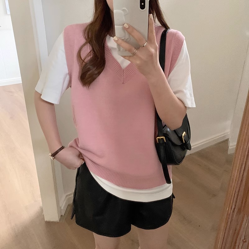 2024 primavera y otoño nuevo estilo suelta vintage suéter de punto Chaleco de las mujeres chaleco estilo coreano versátil abrigo image 11