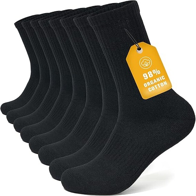 Men's %Cotton Cushioned Mid-Calf Socks, Moisture-Wicking, Breathable, Soft, Performance Sports Boot Socks Men's %Cotton Cushioned Mid-Calf Socks, Moisture-Wicking, Breathable, Soft, Performance Sports Boot Socks
