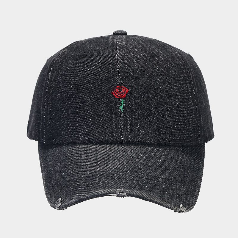 Unisexe De Base Rétro Style Simple Rose Broderie Avant-toit Incurvé Casquette De Baseball display picture 3