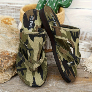 X 35645 Ethnic print toe loop sandals �����Lӡ����ֺ����