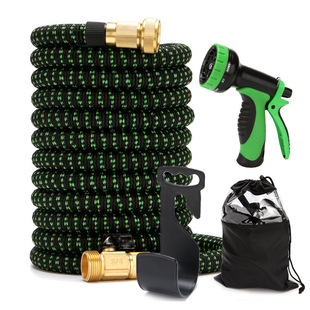 Cross-Border Garden Plastic High-Pressure Car Wash Hose Magic Automatic Retractable Hose Garden Watering Flower Gun Set