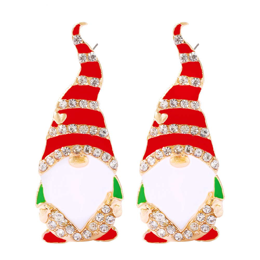 Conception De Personnalité De La Mode Européenne Et Américaine Noël Nouvelle Tendance Boucles D&#39;oreilles En Strass En Alliage display picture 27