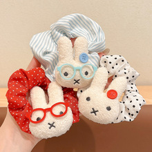 显白红波点戴眼镜兔子发圈少女心扎马尾皮筋大肠圈丸子头发绳头饰