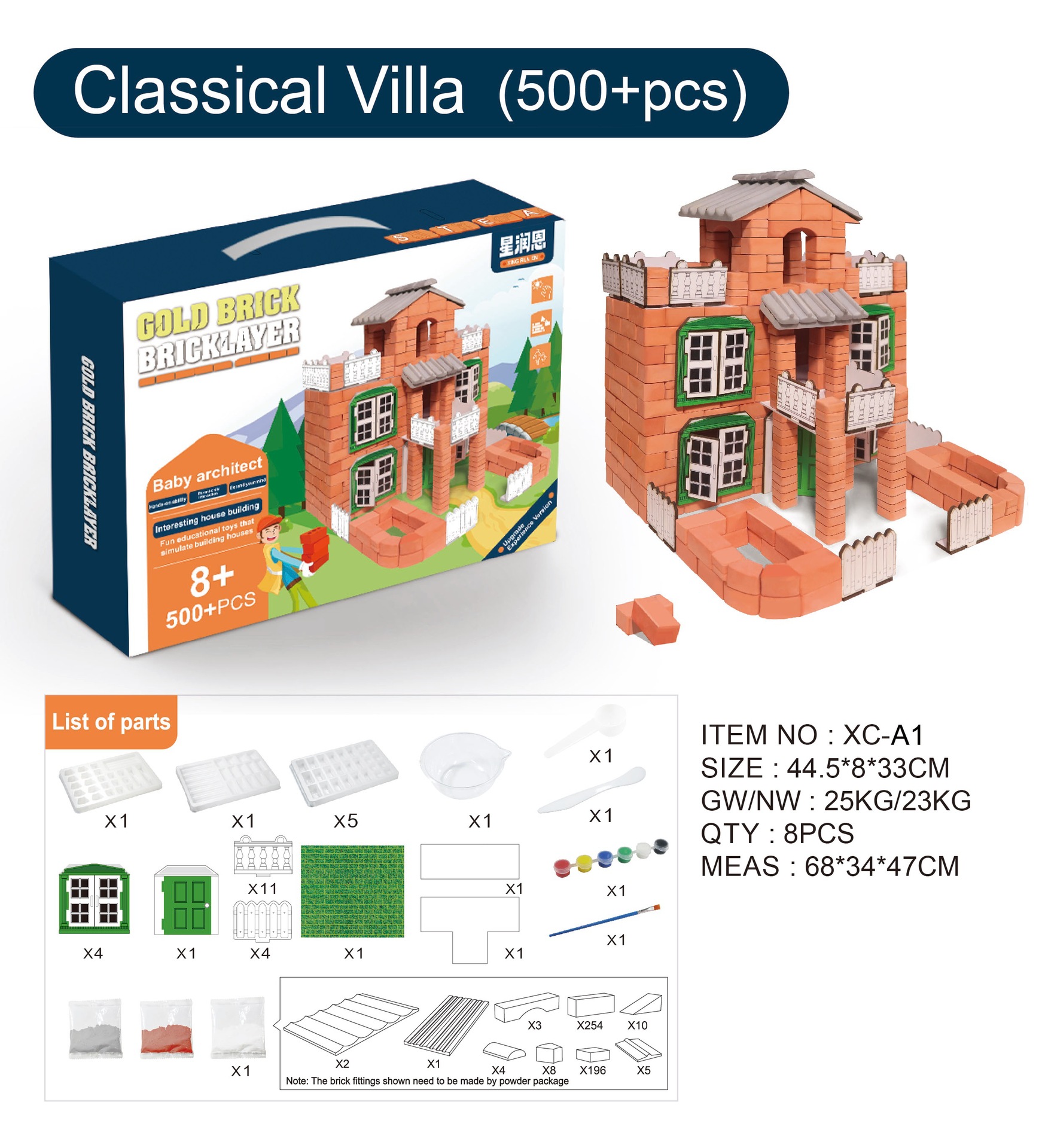 Masoneros transfronterizos hechos a mano DIY construcción de ladrillo rojo casa de simulación de ladrillo empalmado casa modelo juguete