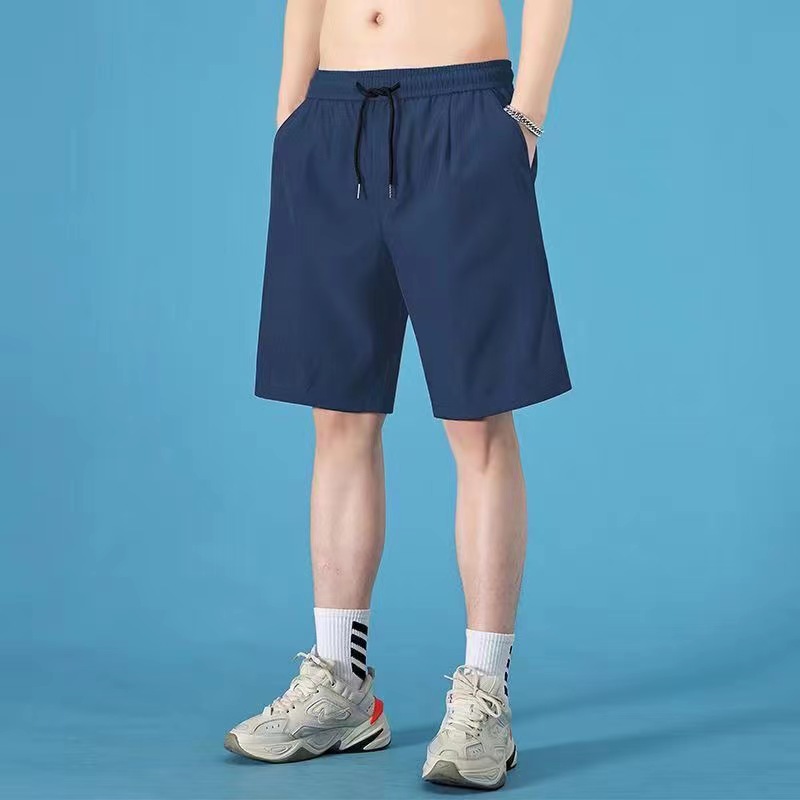 [Four-color ice silk shorts] Blue