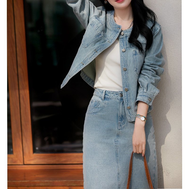 Denim short set