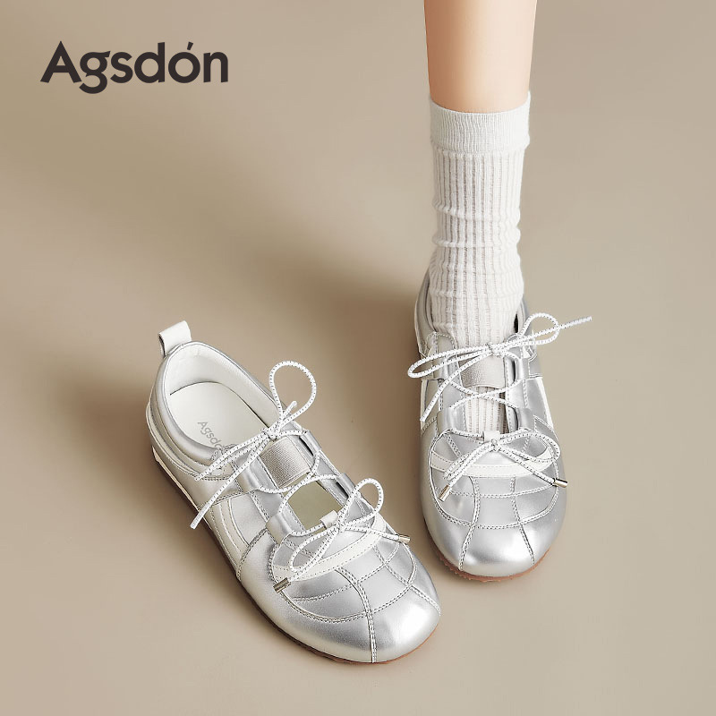 Augustion Sports Mary Jane Shoes Mujer 2025 Nuevo verano Silver Ballet alemán Sandalias Zapatos casuales suaves