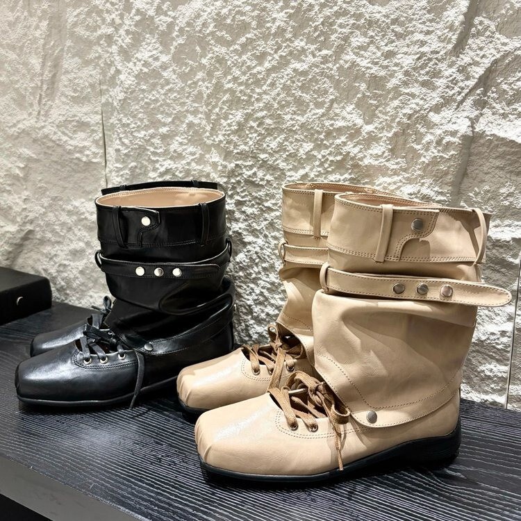 Soft Leather Version~3Cm Height-Increasing Korean-Style Detachable Sports Ballet Shoes for Women, Versatile Slouchy Boots with Soft Soles and Square Toe Flats Soft Leather Version~3Cm Height-Increasing Korean-Style Detachable Sports Ballet Shoes for Women, Versatile Slouchy Boots with Soft Soles and Square Toe Flats