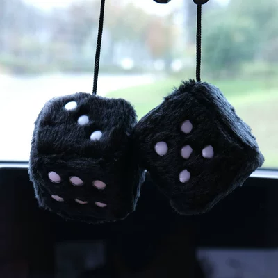 Aliexpress Amazon Wish Cross-Border Plush Dice Car Pendant Dice Accessories Car Hanging Logo1 (Car hanging) - black