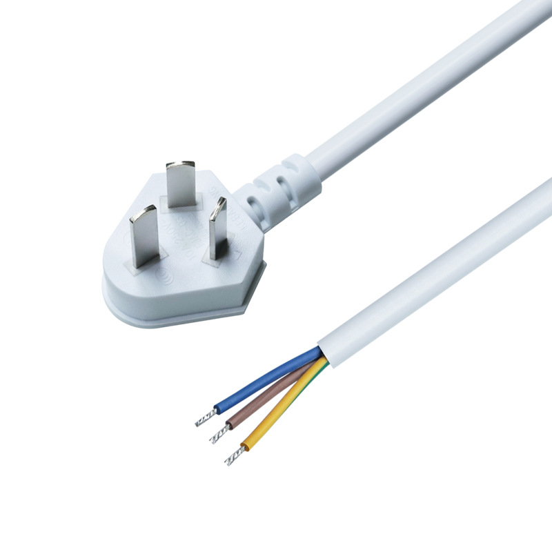 Customized national standard three-prong plug cord with 3C certification, letter tail soldering, 0.75/1/1.5 square three-core AC power cord