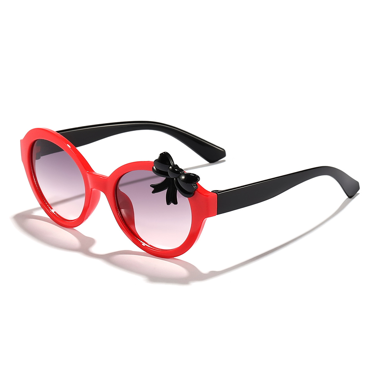 Nuevas gafas de sol transfronterizas de color caramelo con lazo, linda tendencia para bebés, gafas de sol para exteriores con marco redondo de moda