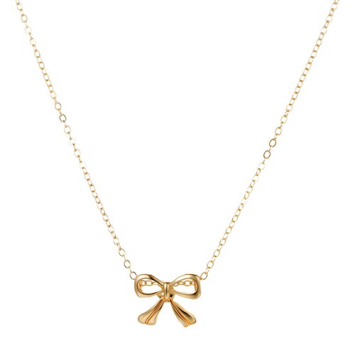 New European and American Cross-border Cute and Creative Bow Necklace, Sweet and Fashionable Women's Simple Pendant Wholesale