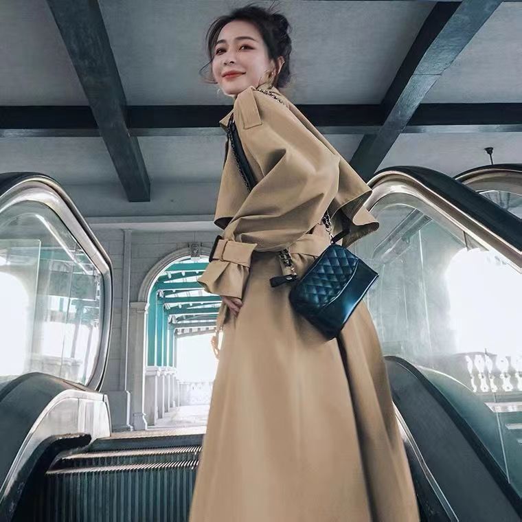 卡其色风衣女2025春秋季新款韩版宽松小个子高端英伦风中长款外套|undefined