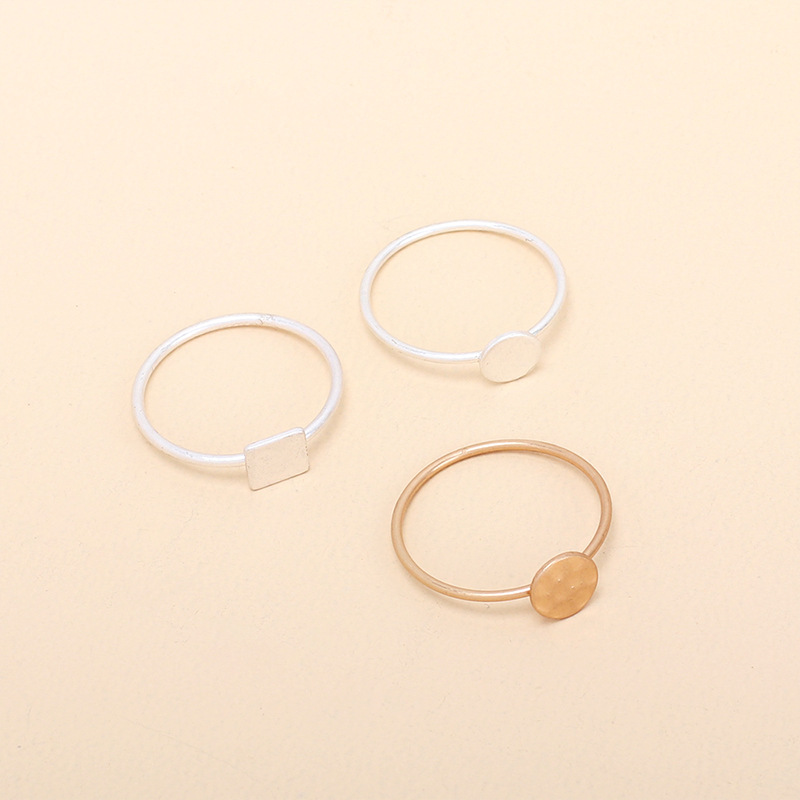 2g Weight Women'S Gender One Size Size Wholesale Jewelry Square Round Ring Set Nihaojewelry 4