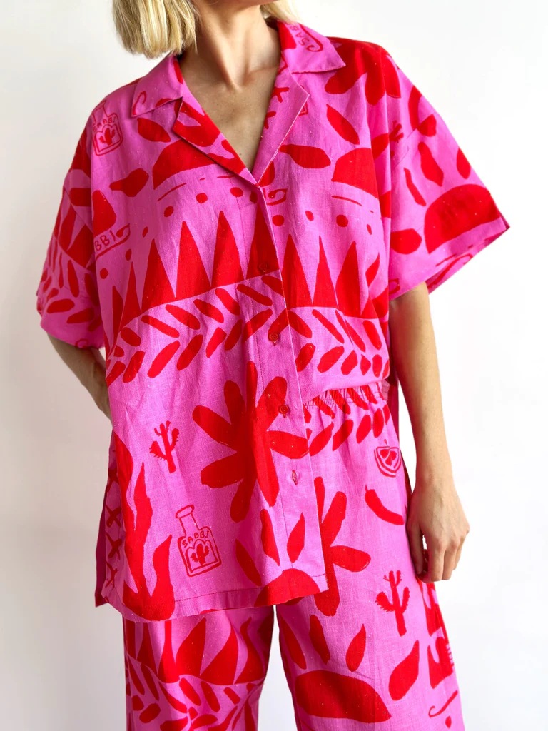 Summer Season Women's Gender Holiday Beach Date Women's Vacation Printing Linen Polyester Printing Pant Co-ord Set Pants Sets